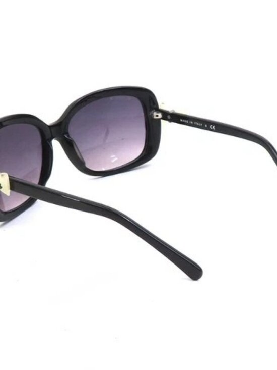 Auth CHANEL CC Logo Ribbon Sunglasses Black/Off White Plastic - e61727a main image 6